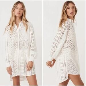 Spell & the Gypsy Collective Lottie Eyelet Oversized Shirt XS NEW